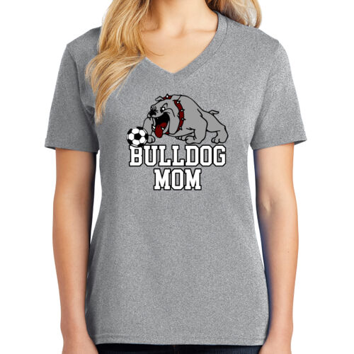 Personalized Front with Name/Number Back  - Ladies Core Cotton V Neck Tee Thumbnail