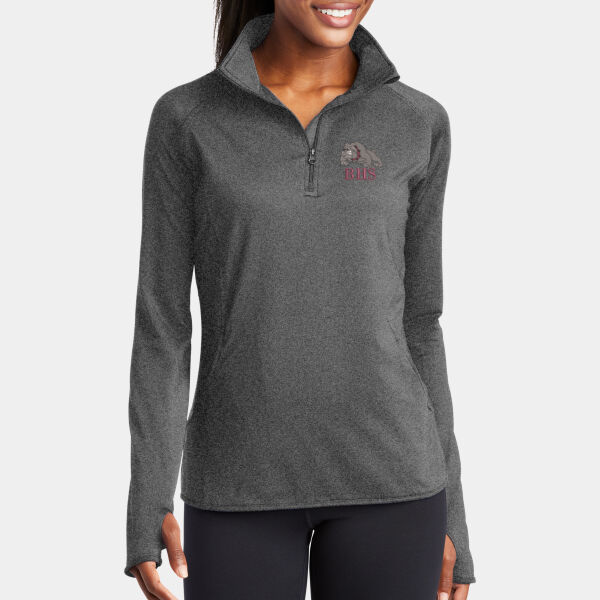 BHS Embroidery - Ladies Sport Wick ® Stretch 1/2 Zip Pullover Thumbnail